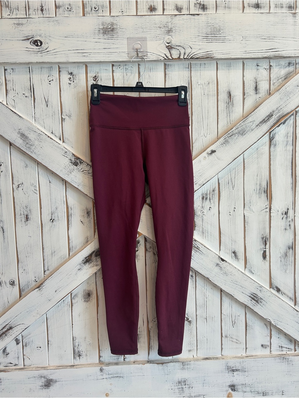 FABLETICS DEFINE POWERHOLD HIGH-WASTED LEGGINGS, Size Small, Merlot Color